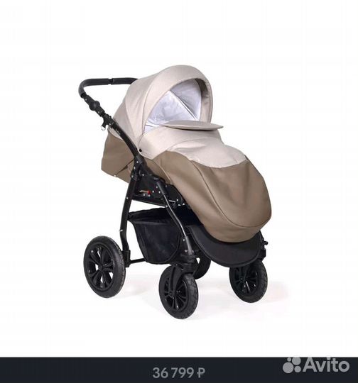 Коляска 2 в 1 Indigo Alma Lux эко-кожа