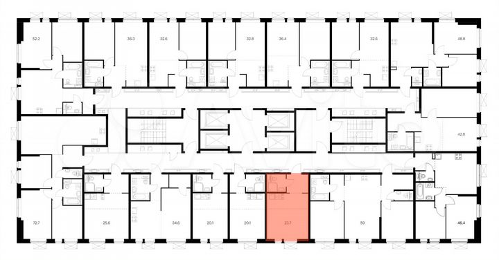 Квартира-студия, 23,7 м², 33/33 эт.