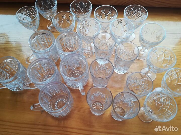 Хрустальные рюмки и другая посуда новая СССР