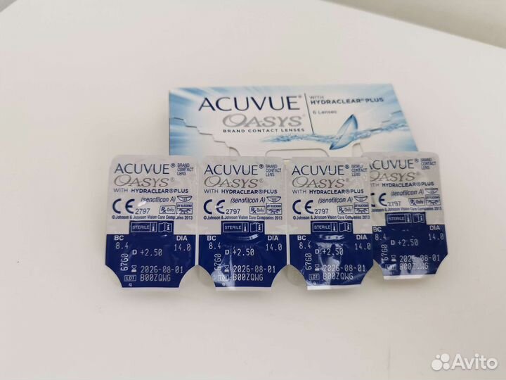 Линзы контактные acuvue oasys двухнедельные +2,50