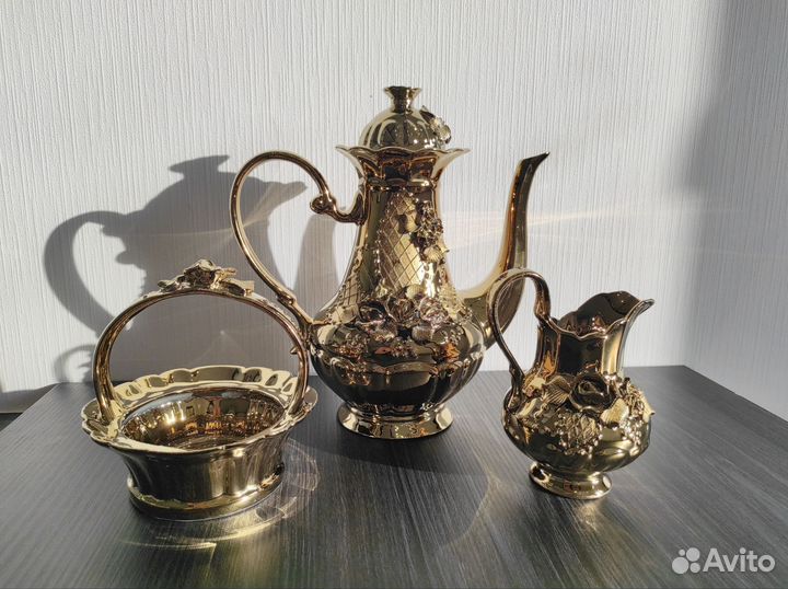 Кофейный сервиз Золотая роза СССР