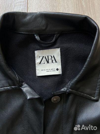 Рубашка кожаная zara