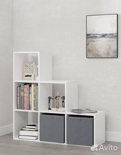 Стеллаж деревянный для игрушек и книг