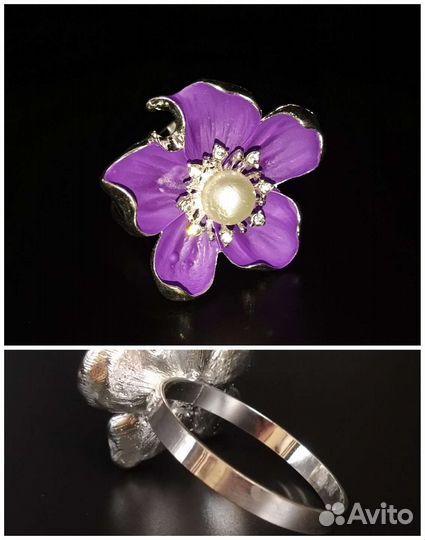 Кольца для салфеток фиолетовый цветок сервировка