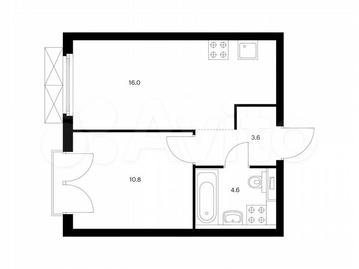 1-к. квартира, 35 м², 19/24 эт.