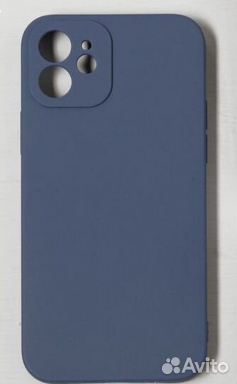 Чехол на iPhone 12, Soft-touch силикон, синий