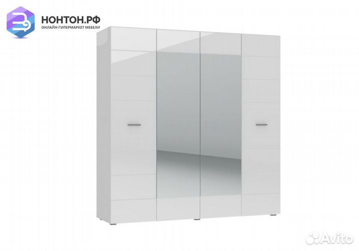 Шкаф 4-дверный Gloss белый глянец / белый бриллиан