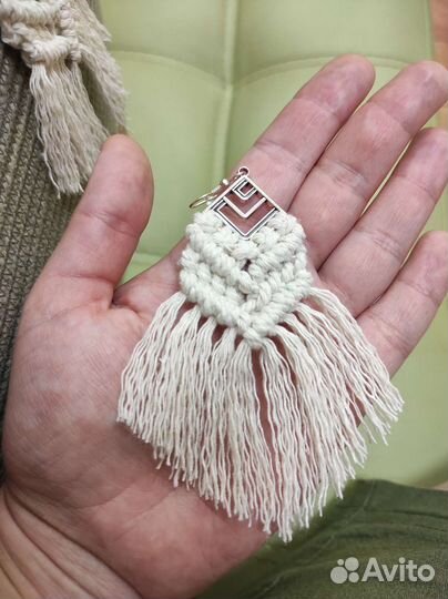 Серьги макраме, бохо сережки