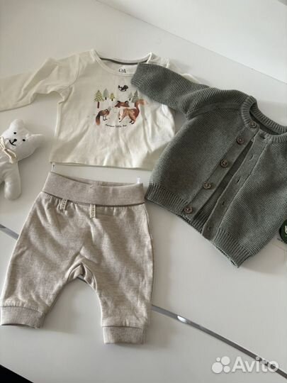 Комплект С&A (штанишки, кофточка, кардиган) 56