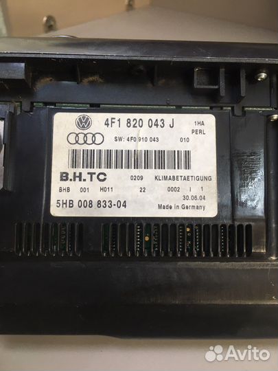 Панель климат контроля Ауди А6 С6 4F1820043J