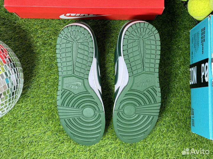 Nike dunk low green white Оригинал