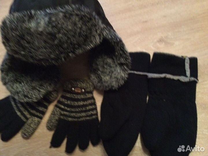 Шапка с перчатками и варежками 5-7 лет