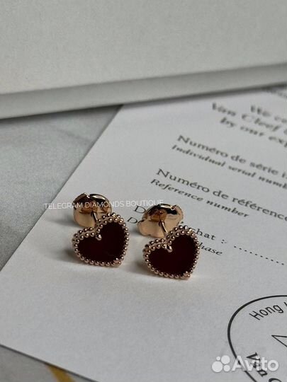 Серьги Van Cleef Hearts розовое золото 750