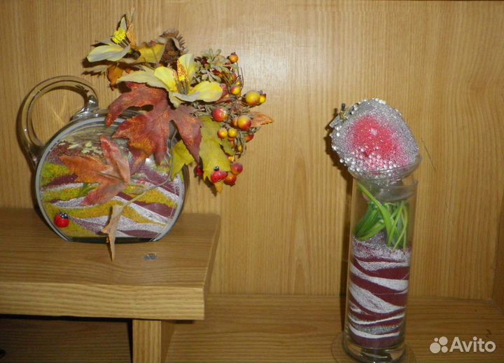 Большой набор цветного песка для интерьера