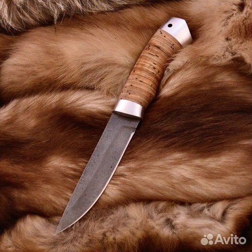 Охотничий Нож Бурундук (х12мф берестяная рукоять)