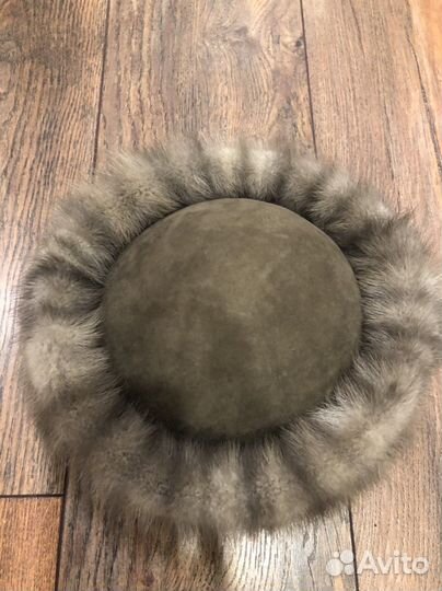 Шапка норковая женская серая
