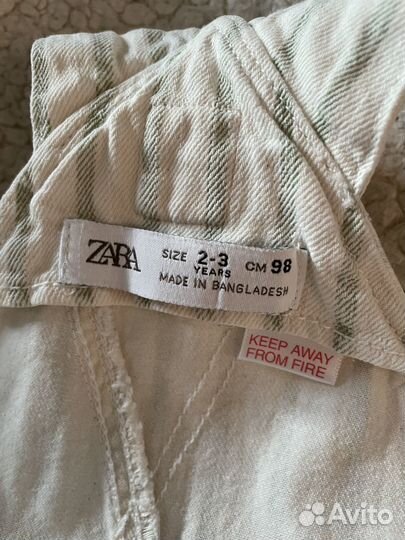 Комбинезон летний плотный хлопок р98 Zara белый