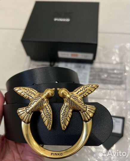 Ремень Pinko черный нат кожа