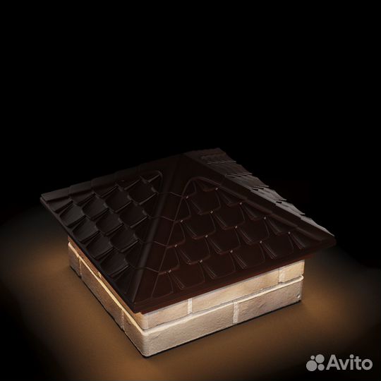 Колпак заборный коричневый 1.5к с LED подсветкой