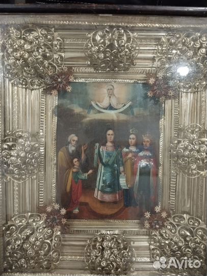 Икона большая в киоте 62/53 см