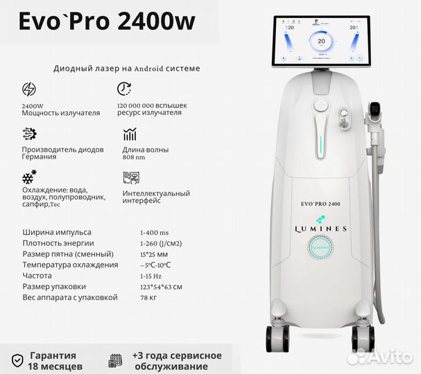 Диодный лазер Лю'Минес Evo-Pro 2400в