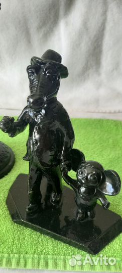 Статуэтка литье Чебурашка, Ослик, Обезьяна, панно