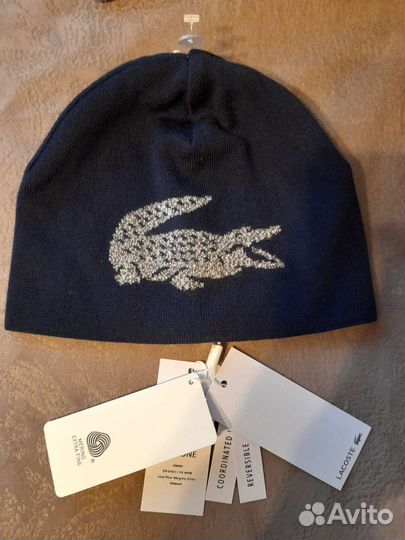 Шапка детская Lacoste оригинал двусторонняя