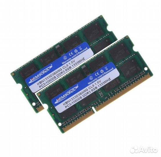 Озу So-Dimm 16Gb PC3-10600s, DDR3-1333, KemBona (S
