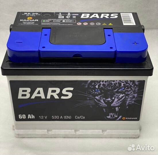 Аккумулятор для иномарок Bars 60 о\п