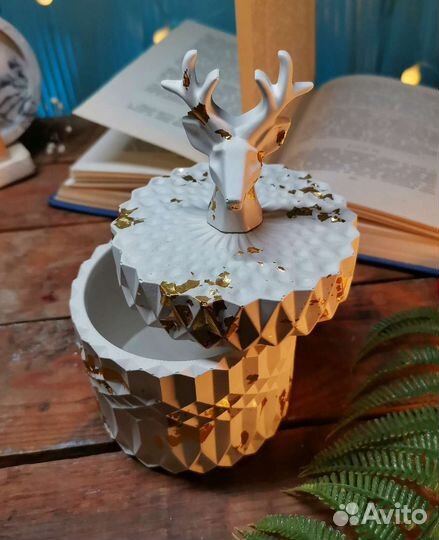 Шкатулка / подсвечник из гипса