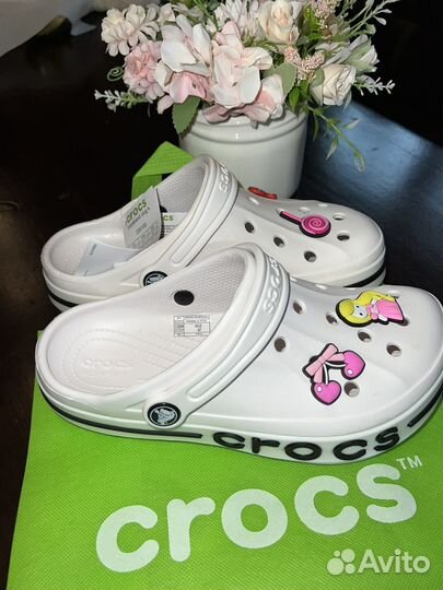 Кроксы crocs белые детские 33/34