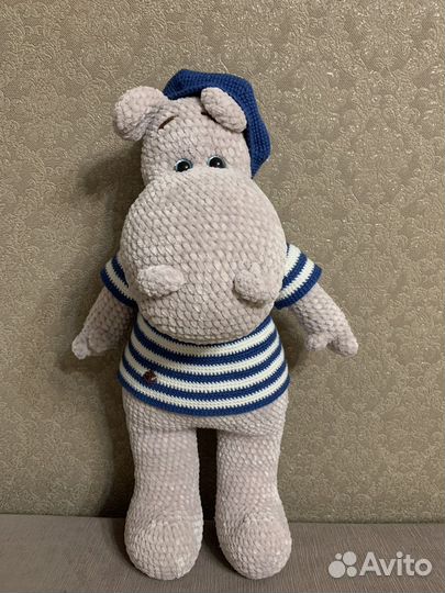 Бегемотик (вязаные игрушки амигуруми крючком)