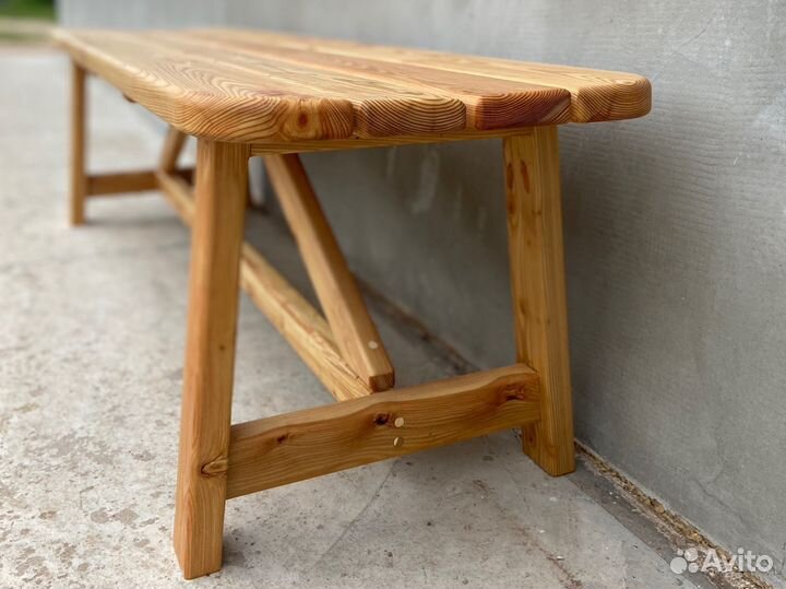 Лавка для бани из лиственницы