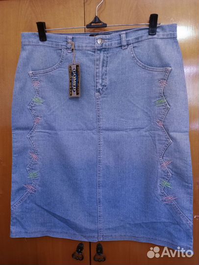 Юбки джинсовые 50+