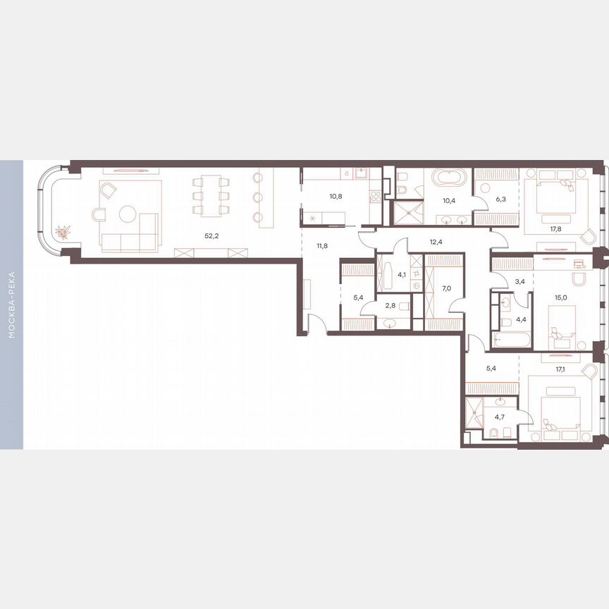 4-к. апартаменты, 191 м², 2/6 эт.