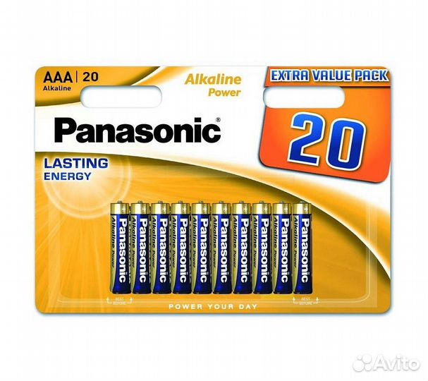 Батарейки Panasonic LR03REB/20BW AAA щелочные Alka