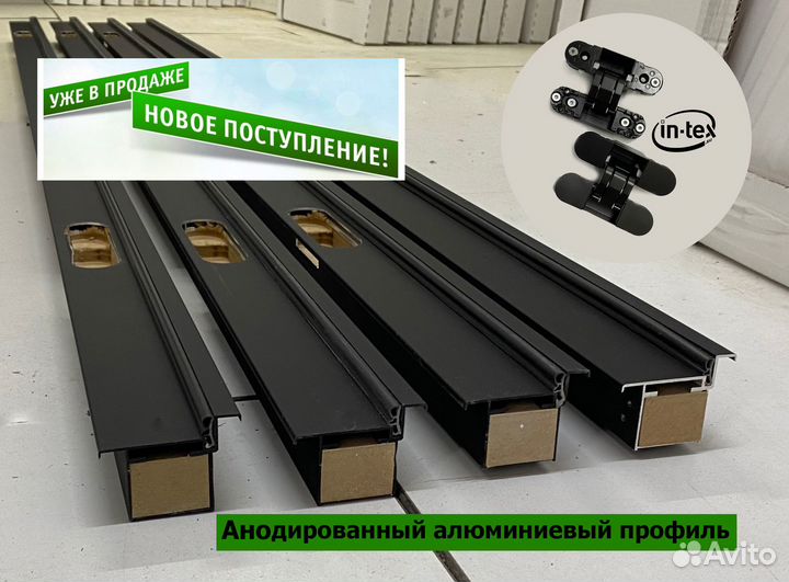 Двери невидимки с черной кромкой