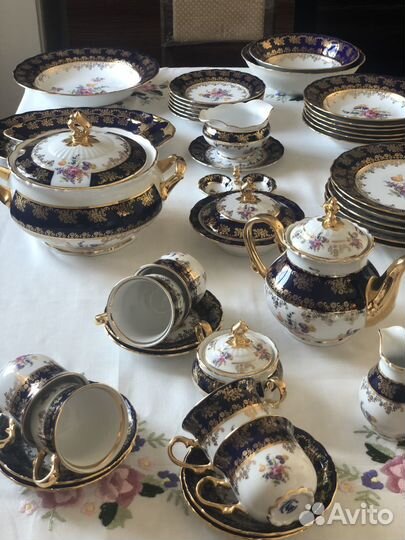 Сервиз полевой цветок кобальт