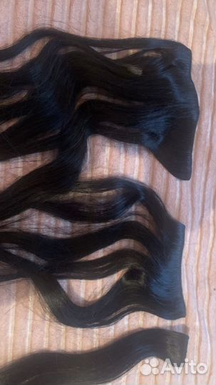 Натуральные волосы на заколках бу 50см