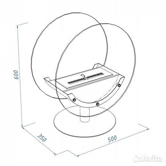 Биокамин Royal Thermo rtbfp-F500ML Mirror Lens