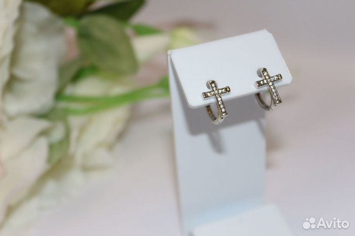 Серьги под серебро