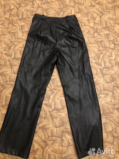 Кожаные брюки утепленные