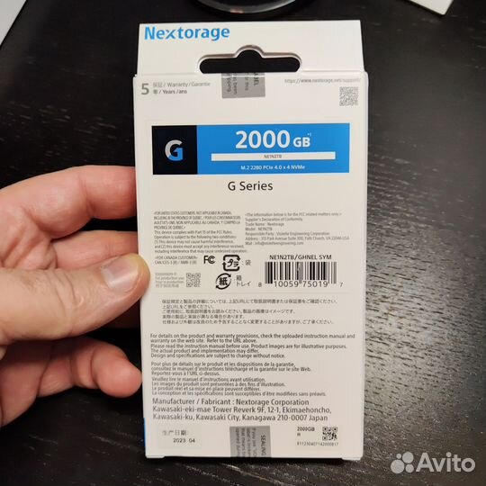 Nextorage Japan 2TB NVMe M.2 2280 новый из США