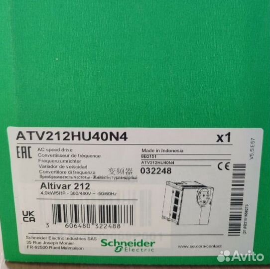 Преобразователь Schneider Electric ATV212HU40N4