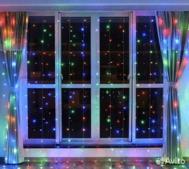 Гирлянда занавес штора дождик