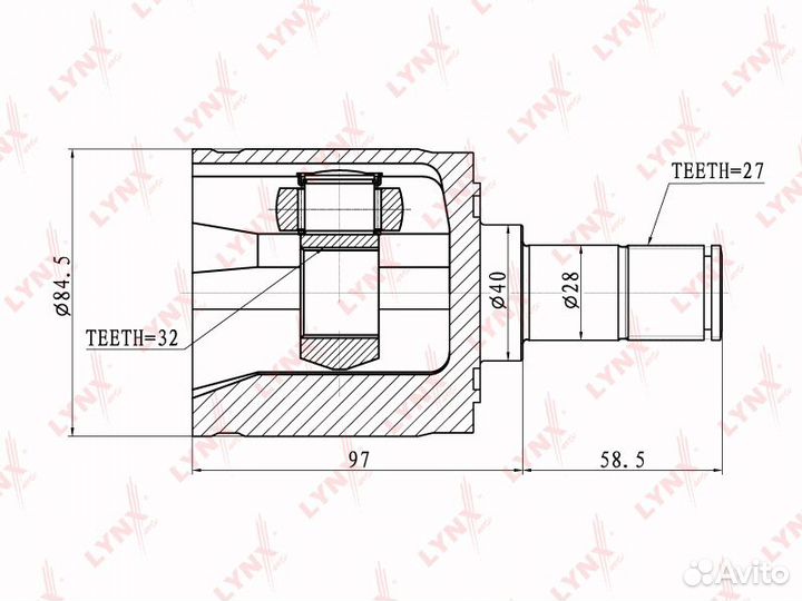 Шрус внутренний перед прав/лев