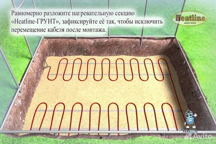 Кабель для прогрева грунта heatline HL-GR-1600