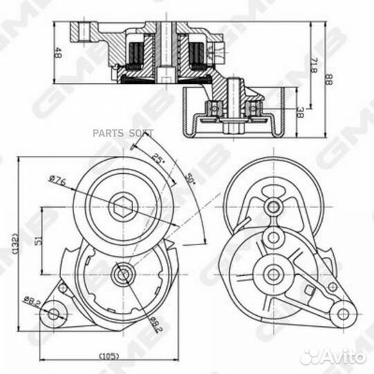 GMB GAT31660 Натяжитель ремня приводного