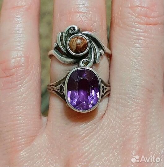Серебряные кольца,винтаж,Клеймо звезда СССР