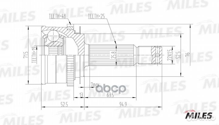 GA20164 miles шрус наружний GA20164 Miles